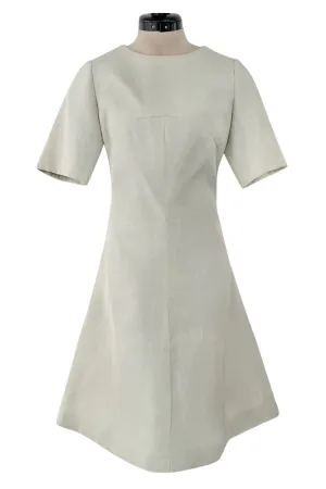 Documented Spring 1969 Christian Dior by Marc Bohan Haute Couture Stiffened Silk A-Line Dress