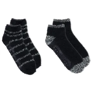 Dr. Scholl's Women's Soothing Spa Gripper Low Cut Socks 2 Pair Pack - Lavender & Vitamin E Infused, Cozy Comfort
