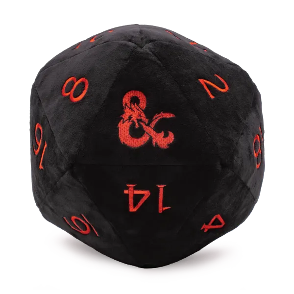 Dungeons & Dragons Black and Red D20 Plush Dice Bag