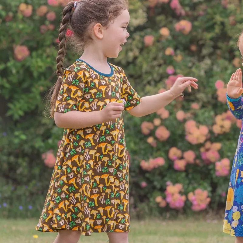 DUNS Sweden Chanterelle Mushroom Skater Dress - Short Sleeve (Generous Sizing)