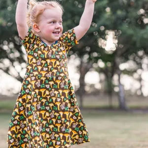 DUNS Sweden Chanterelle Mushroom Skater Dress - Short Sleeve (Generous Sizing)