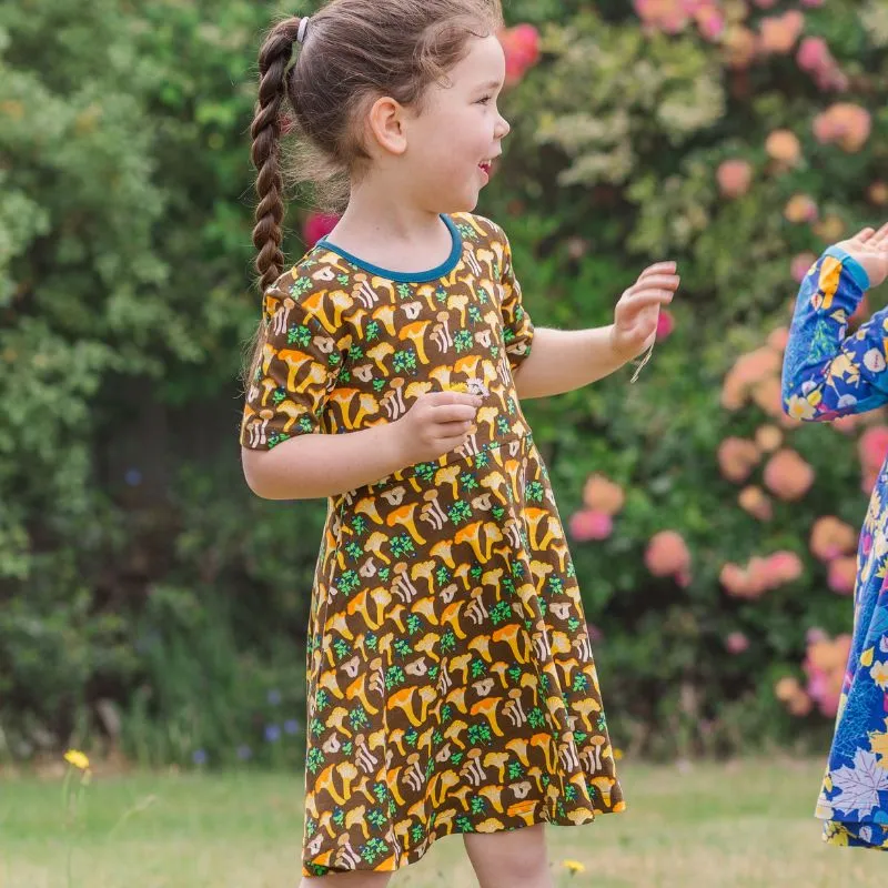 DUNS Sweden Chanterelle Mushroom Skater Dress - Short Sleeve (Generous Sizing)