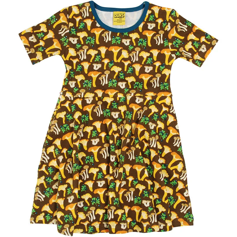 DUNS Sweden Chanterelle Mushroom Skater Dress - Short Sleeve (Generous Sizing)