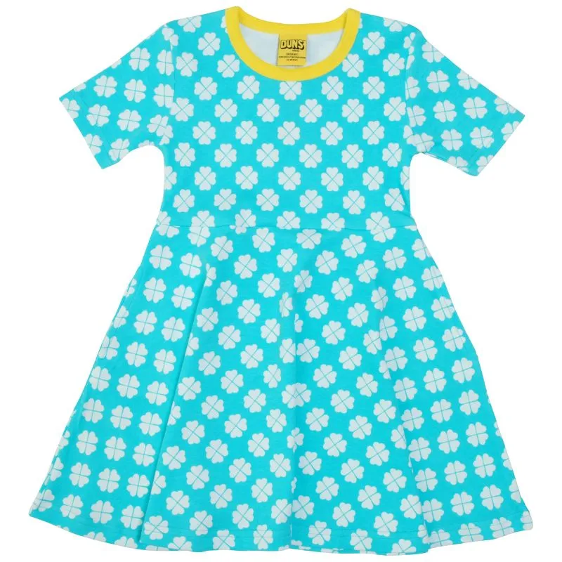 DUNS Sweden Clover Skater Dress - Short Sleeve - Blue (Generous Sizing)