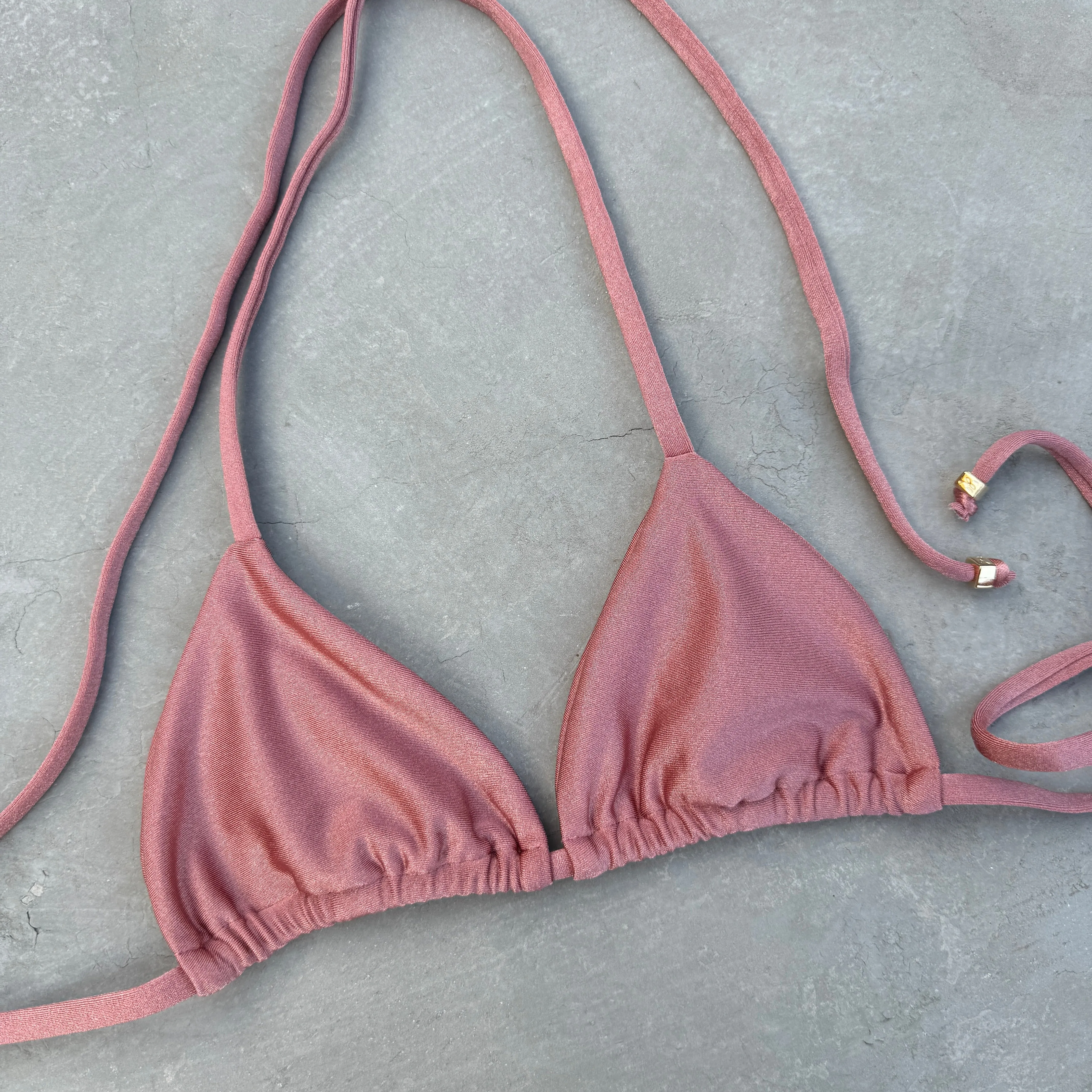 Dusty Roses Triangle Bikini Top