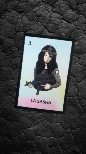 Ed’s Manifesto - Sneakreaper Industries - “La Sasha” Loteria Style Morale Patch & Sticker