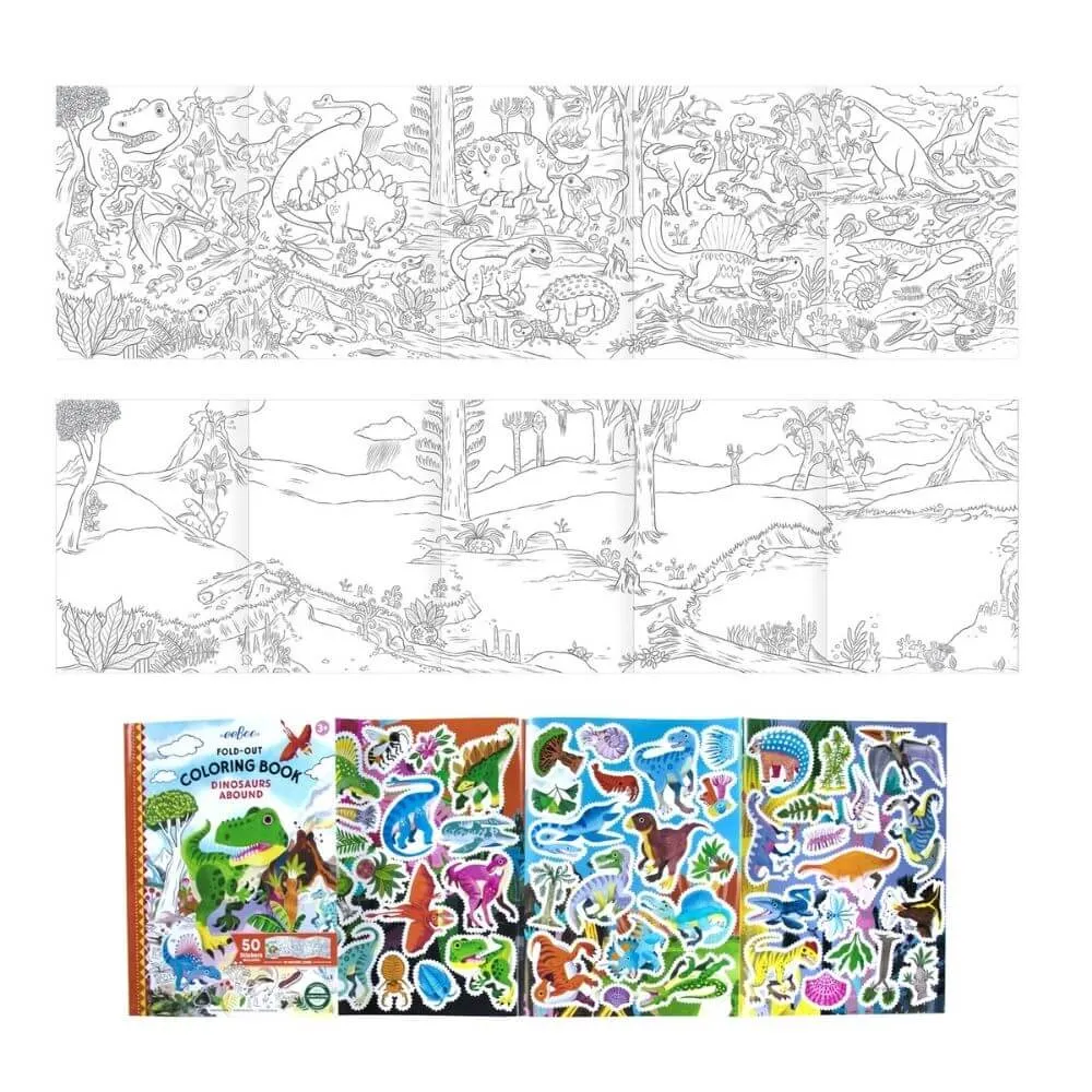 EeBoo Fold Out Colouring Book – Dinosaur Bound