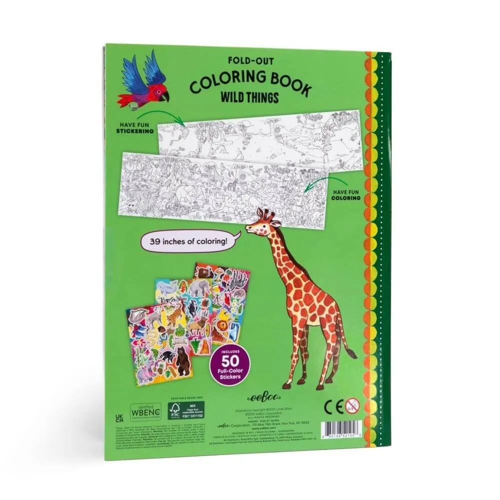 EeBoo Fold Out Colouring Book – Wild Things