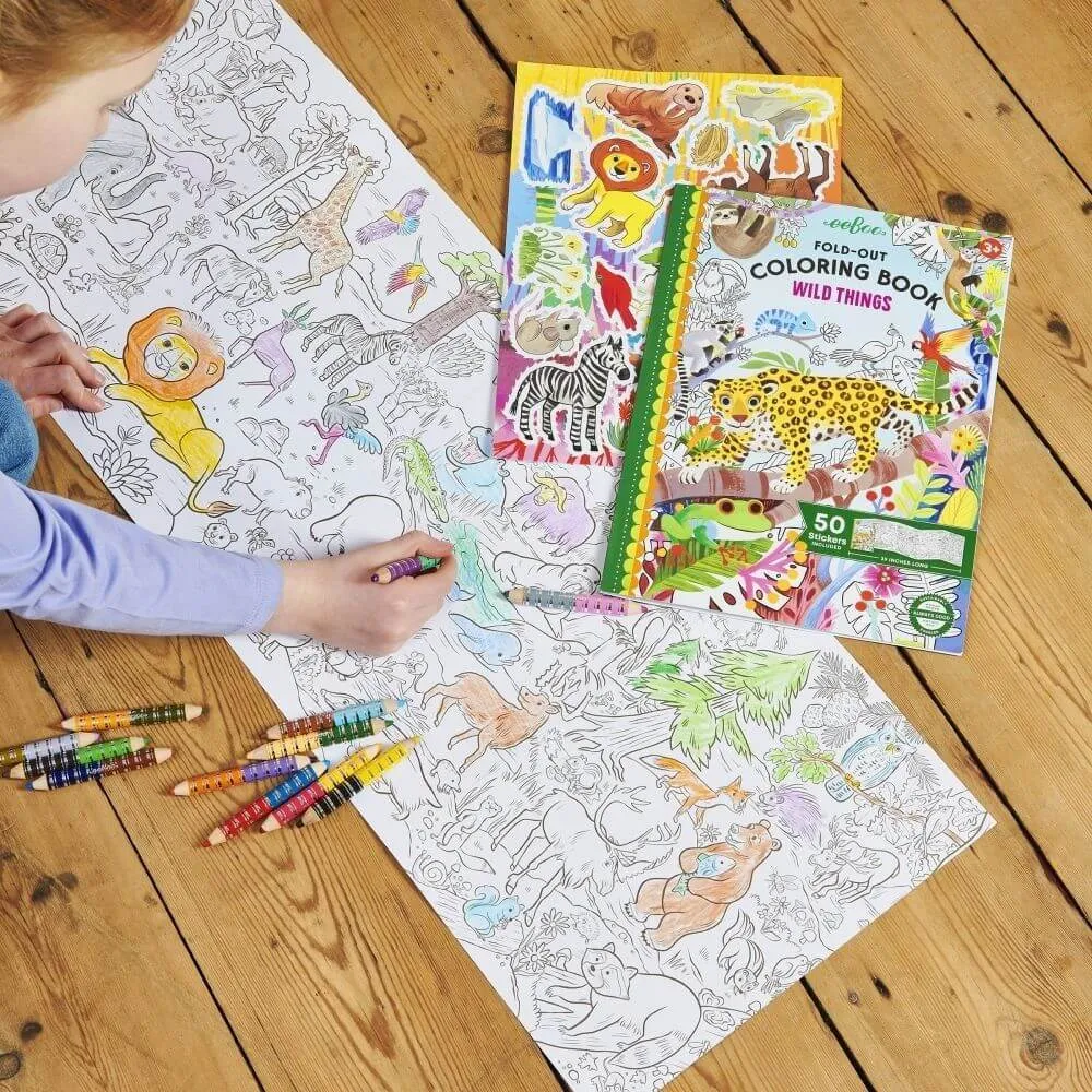 EeBoo Fold Out Colouring Book – Wild Things
