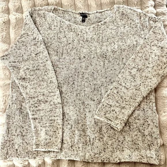 Eileen Fisher Timeless Marled Knit Sweater (L/G)