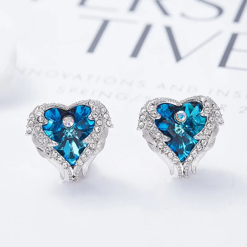Elegant Angel Wing Heart Earring