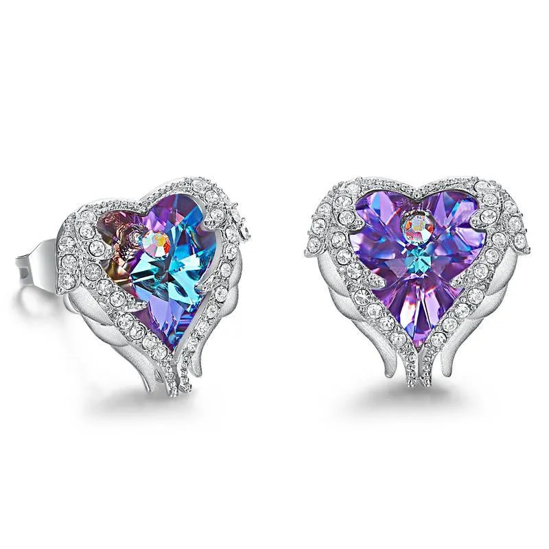Elegant Angel Wing Heart Earring