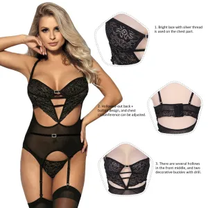 Elegant Black Babydoll With Garter
