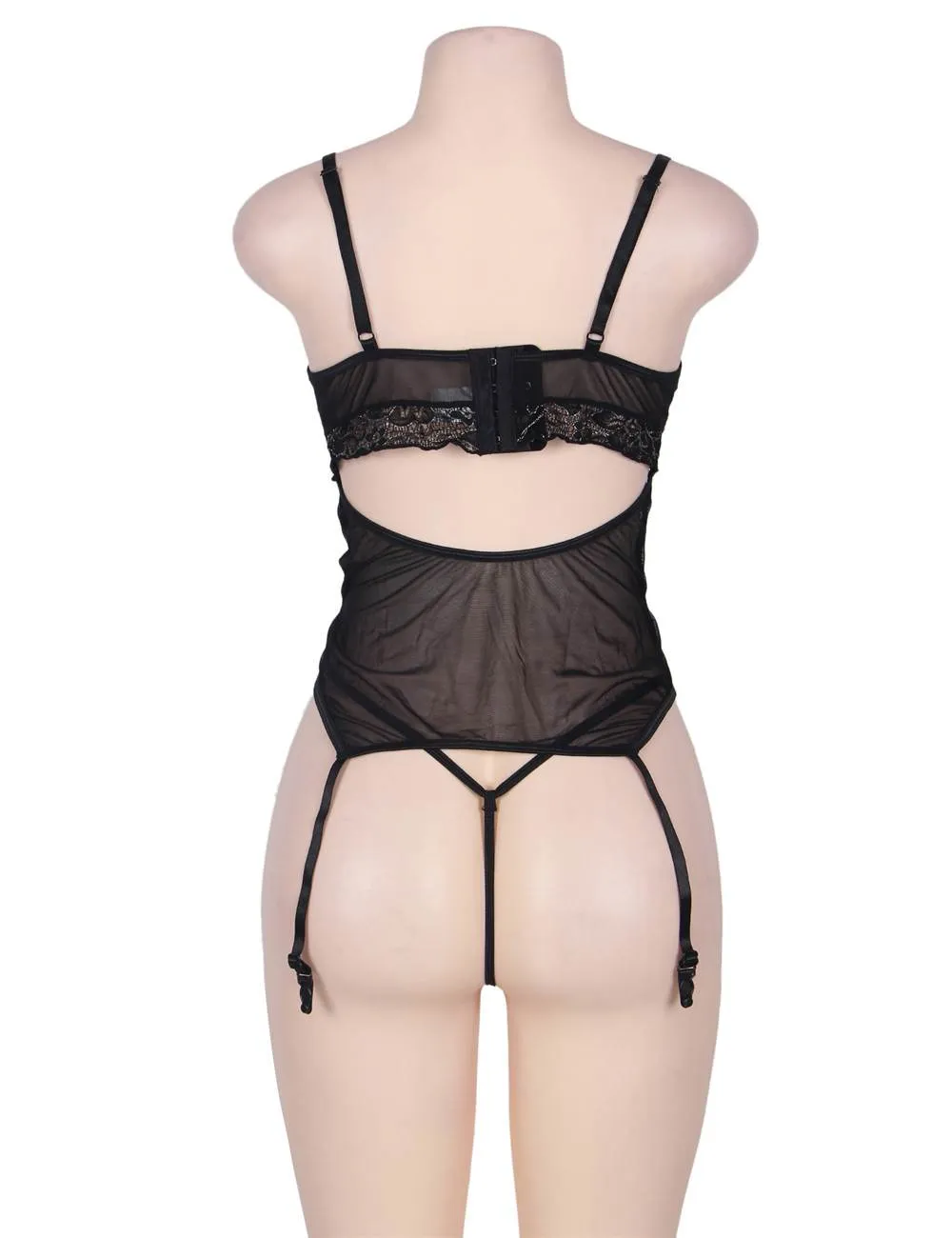 Elegant Black Babydoll With Garter