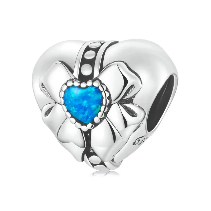 Elegant Black Rose Bead Heart Charm