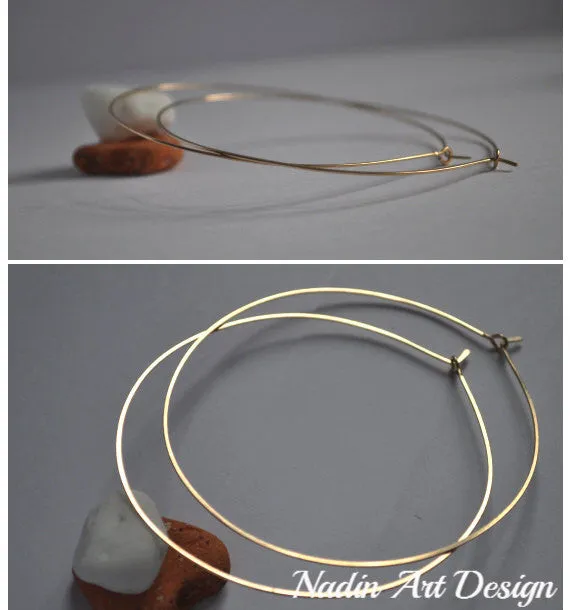 Elegant Extra Large 14k Gold Filled Hoops