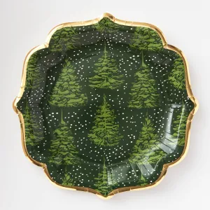 Elegant Green Christmas Tree Paper Plates