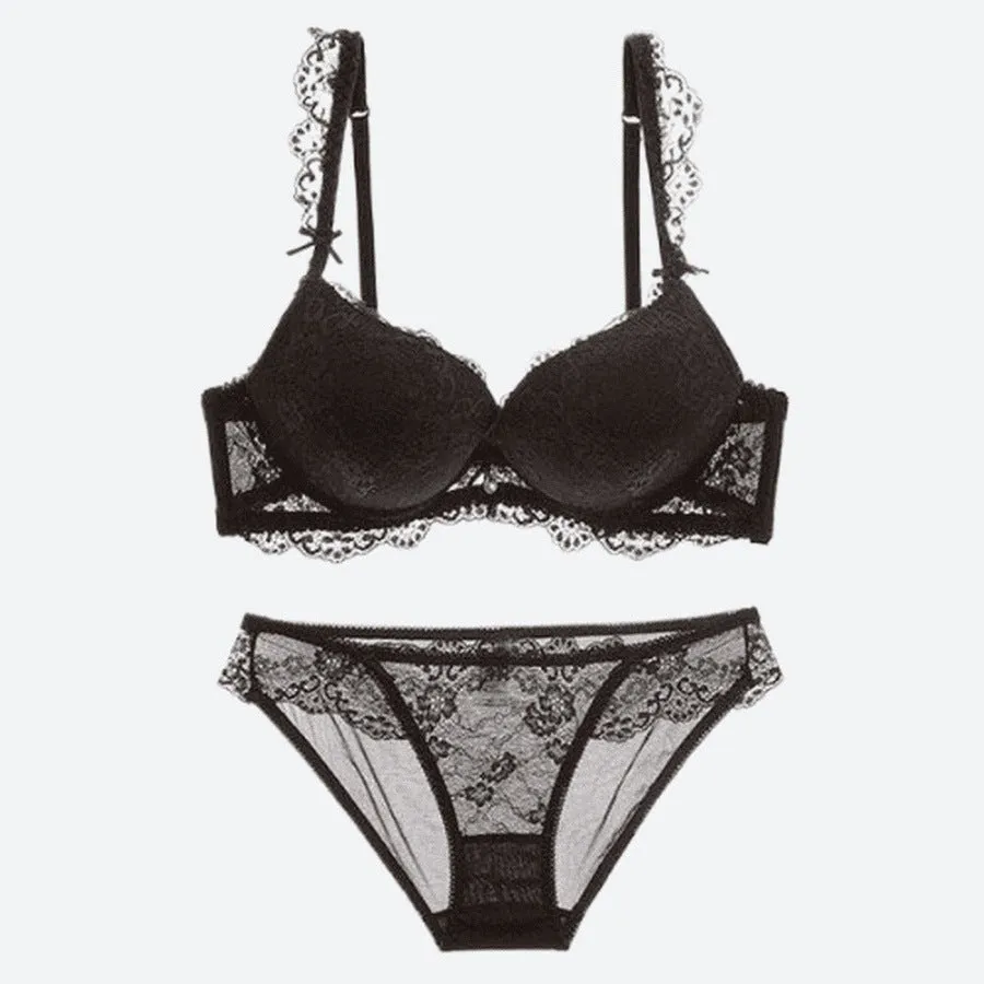 Elegant Lace Trim Lingerie Sets