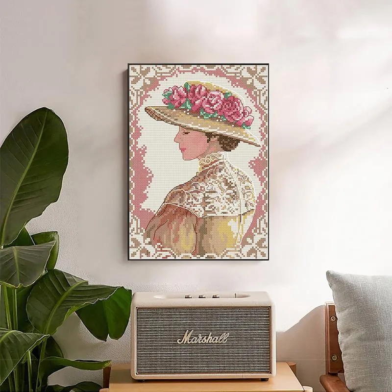 Elegant Lady DIY Character Pattern Cross Stitch Kit Counted