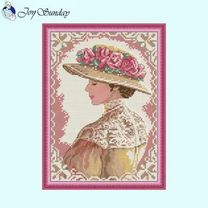 Elegant Lady DIY Character Pattern Cross Stitch Kit Counted