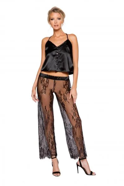 Elegant Pajama Set - Black -