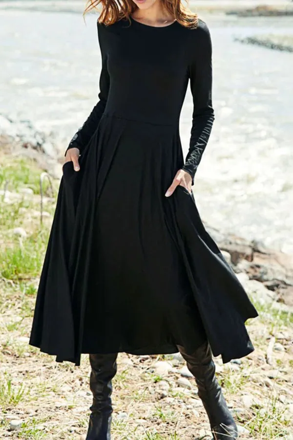 Elegant Solid Color Maxi Dress
