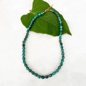Elegant Stone Necklace - Turquoise, India