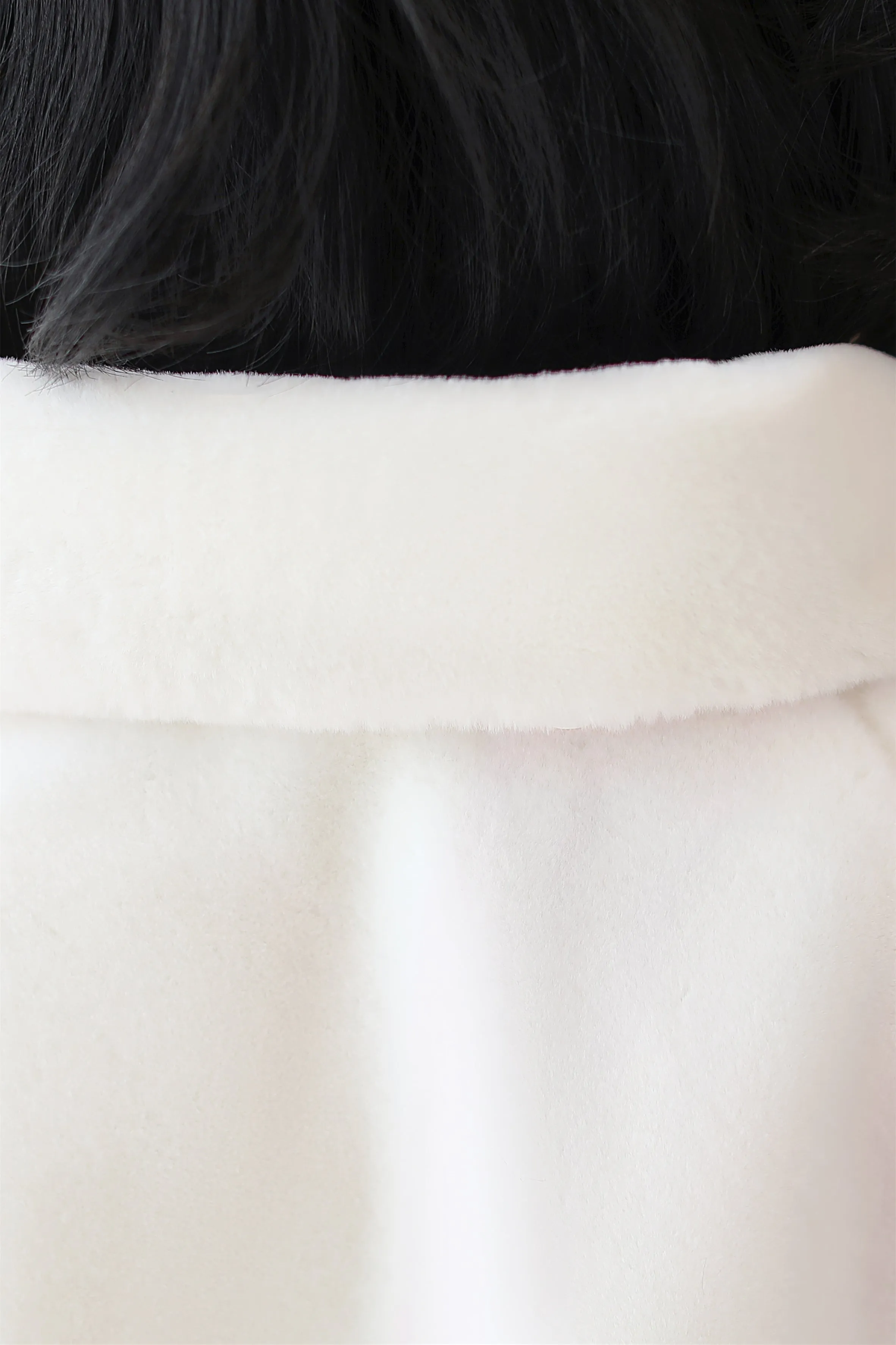 Elegant White Korean-Style Mink Cashmere Outerwear Winter Wedding Warmth Coat