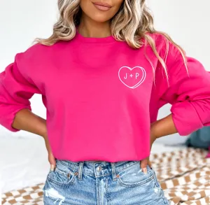 Embroidered Valentine’s Day Gift His & Hers Initials Sweatshirt