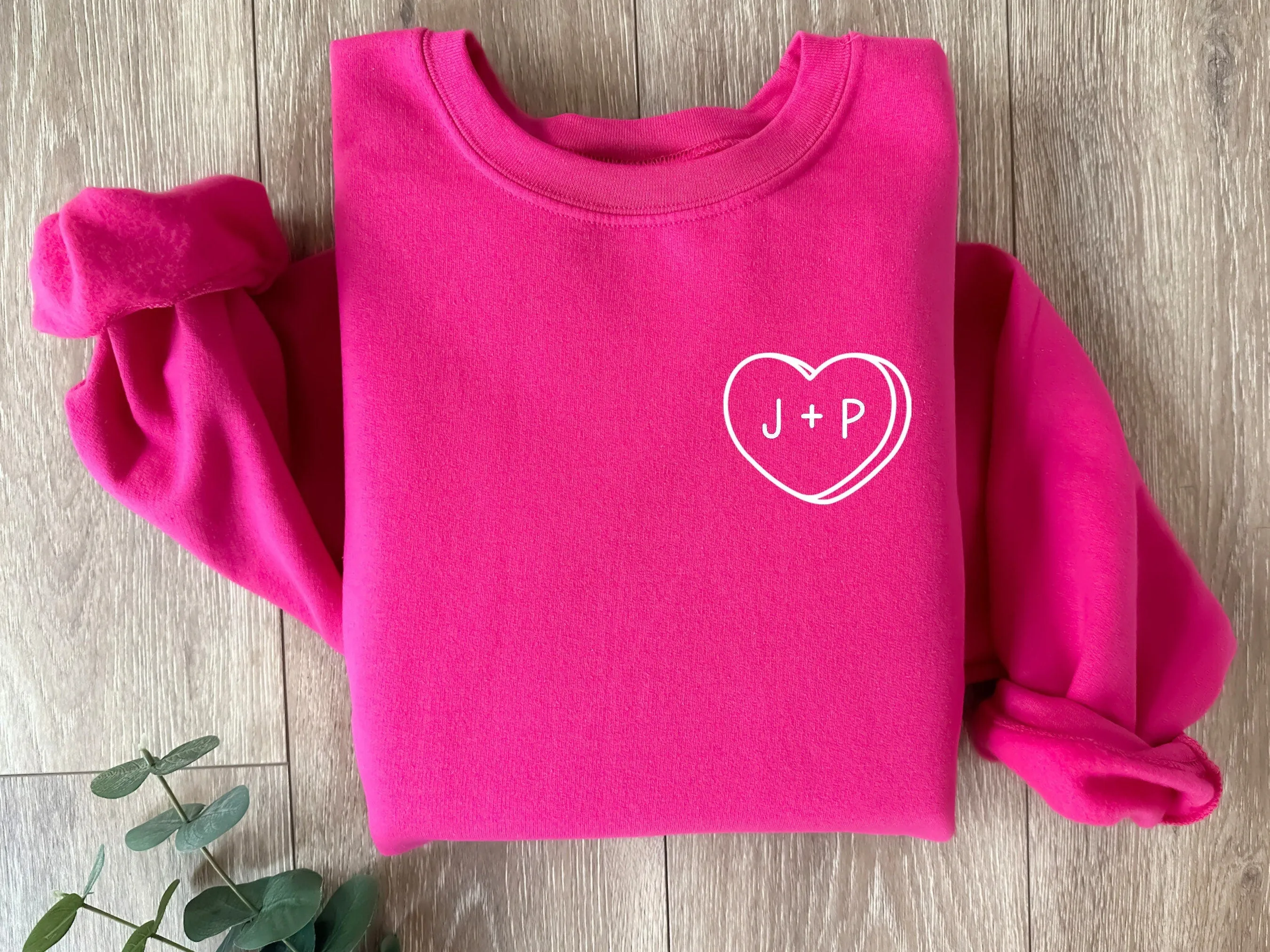 Embroidered Valentine’s Day Gift His & Hers Initials Sweatshirt