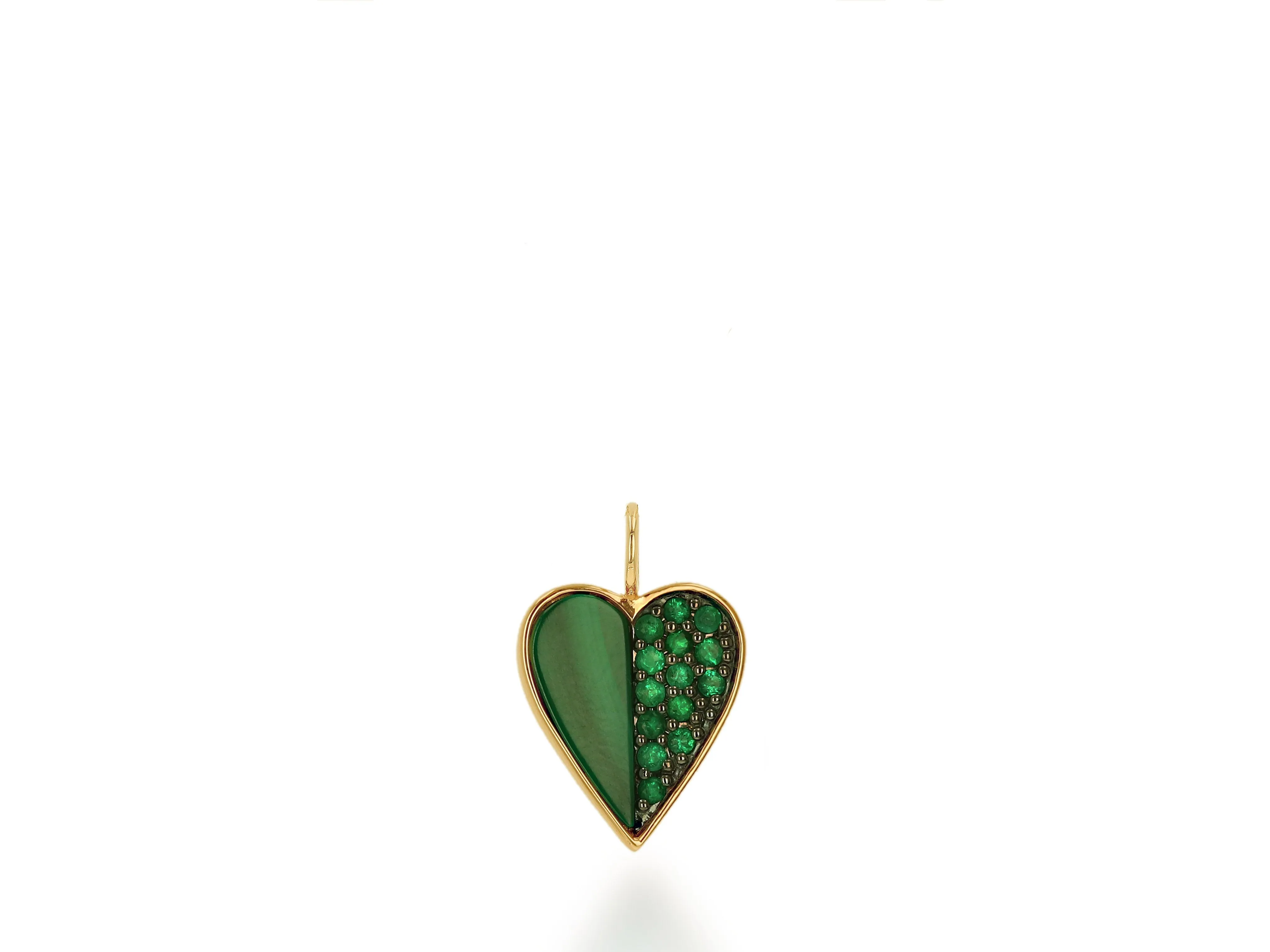 Emerald And Malachite Heart Charm