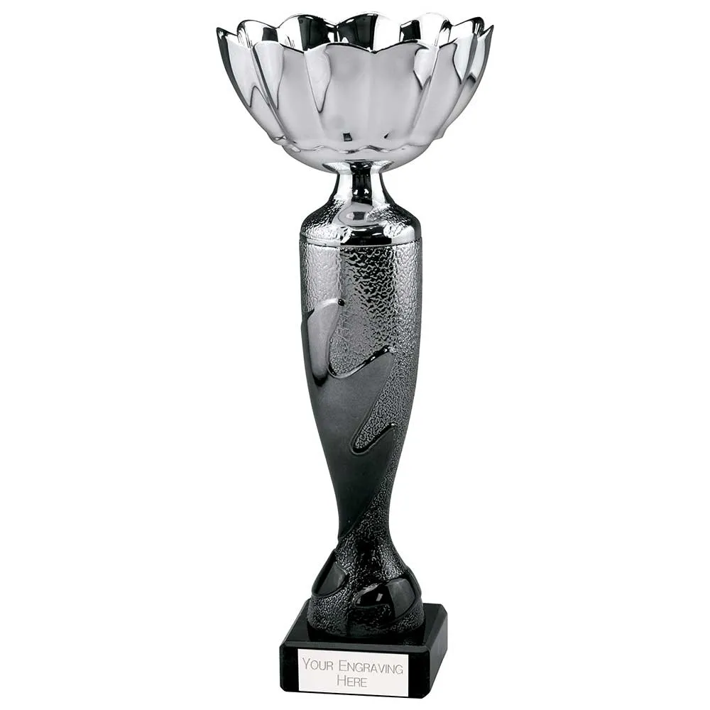 Eruption Silver Trophy Cup - Platinum & Carbon Black