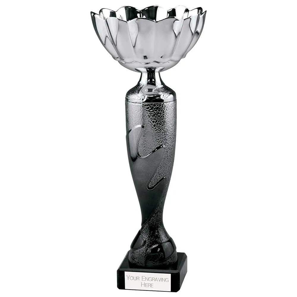 Eruption Silver Trophy Cup - Platinum & Carbon Black