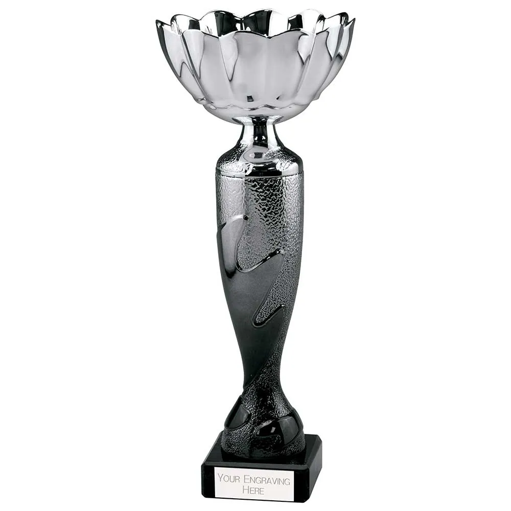 Eruption Silver Trophy Cup - Platinum & Carbon Black