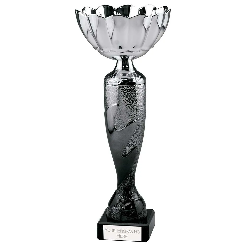 Eruption Silver Trophy Cup - Platinum & Carbon Black