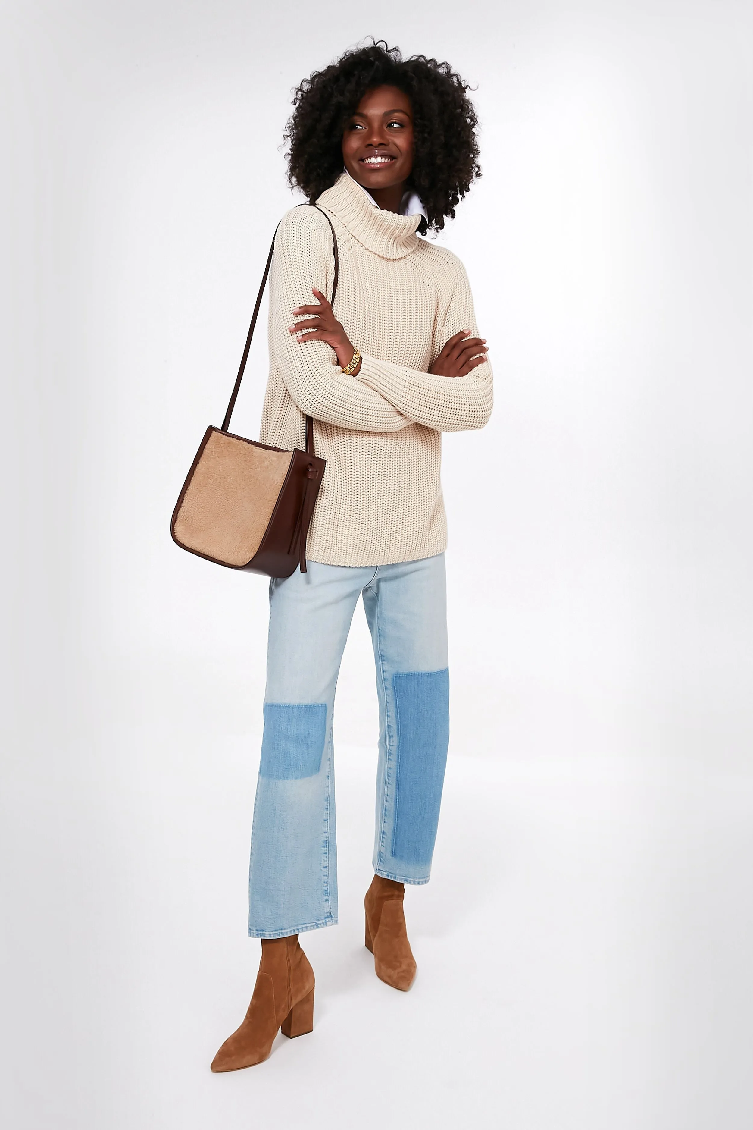 Espresso and Shearling Mackenzie Bag