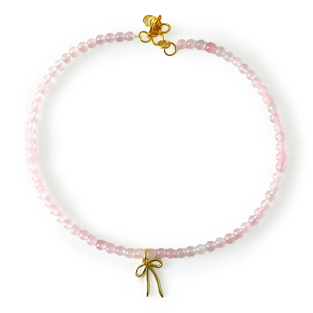 Exclusive Gold Bow Beaded Necklace