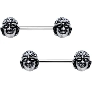 Expanding Buddha Brain Barbell Nipple Ring Set