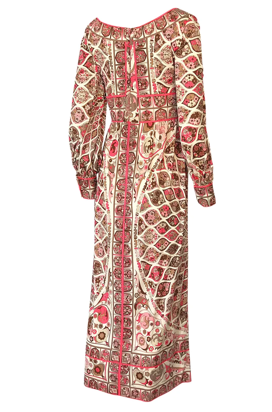 Extraordinary 1960s Emilio Pucci Silk Jersey Intricate Swirl Print Dress