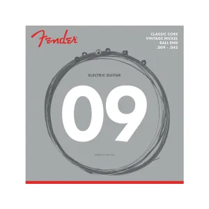 Fender 155L Classic Core Vintage Nickel Ball-End Electric Guitar Strings, 9-42