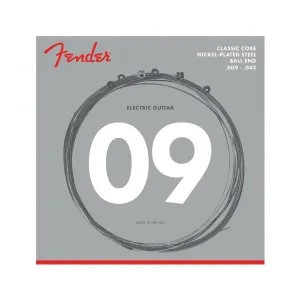 Fender 255L Classic Core Nickel Plated Steel Ball-end Electric Guitar Strings, 9-42