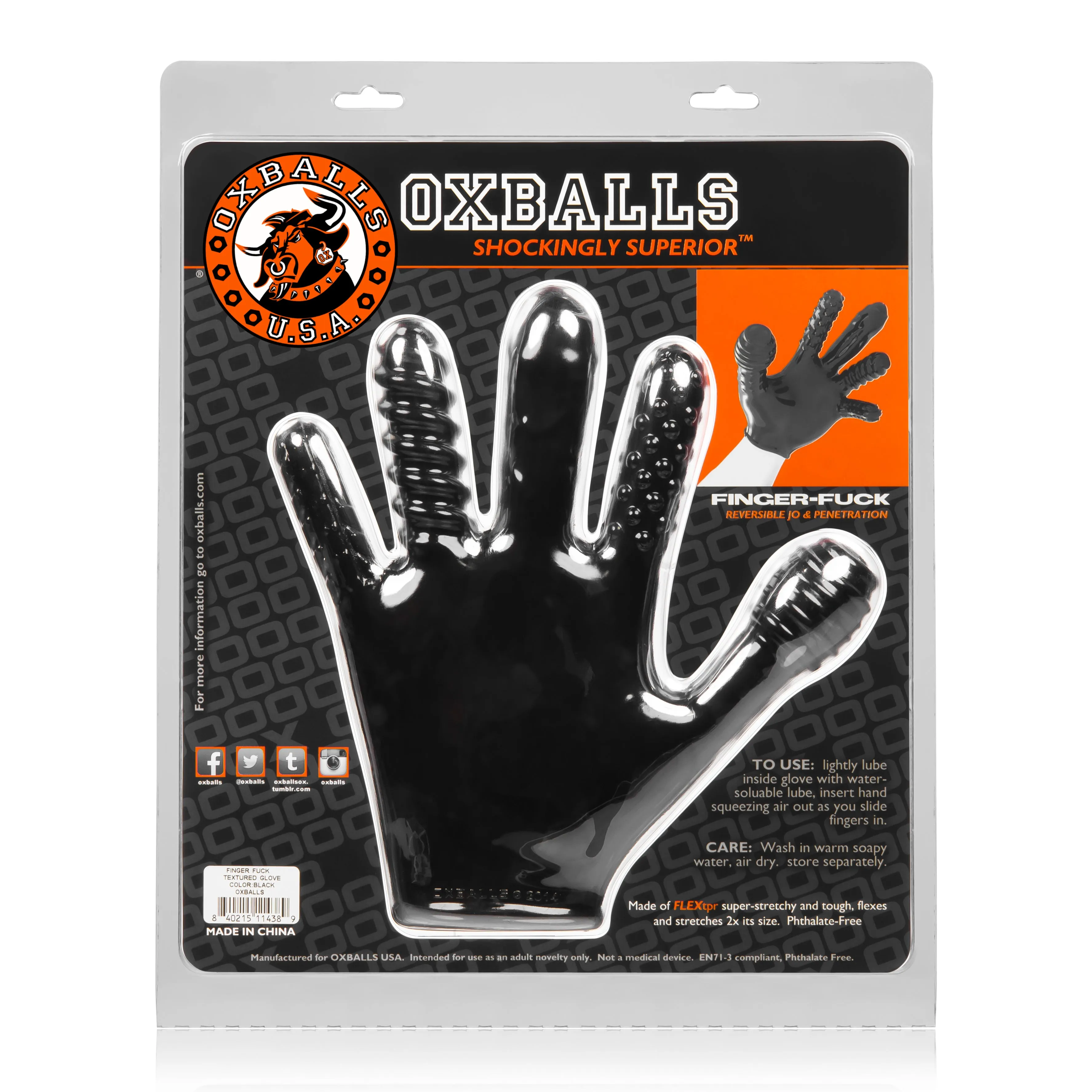Finger- Fuck Reversible Jo &amp; Penetration Toy -  Black