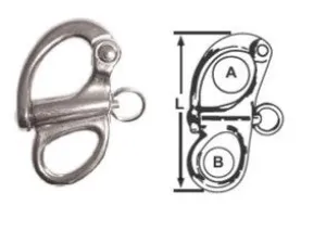 FIXED SNAP SHACKLES - STAINLESS STEEL - 100mm
