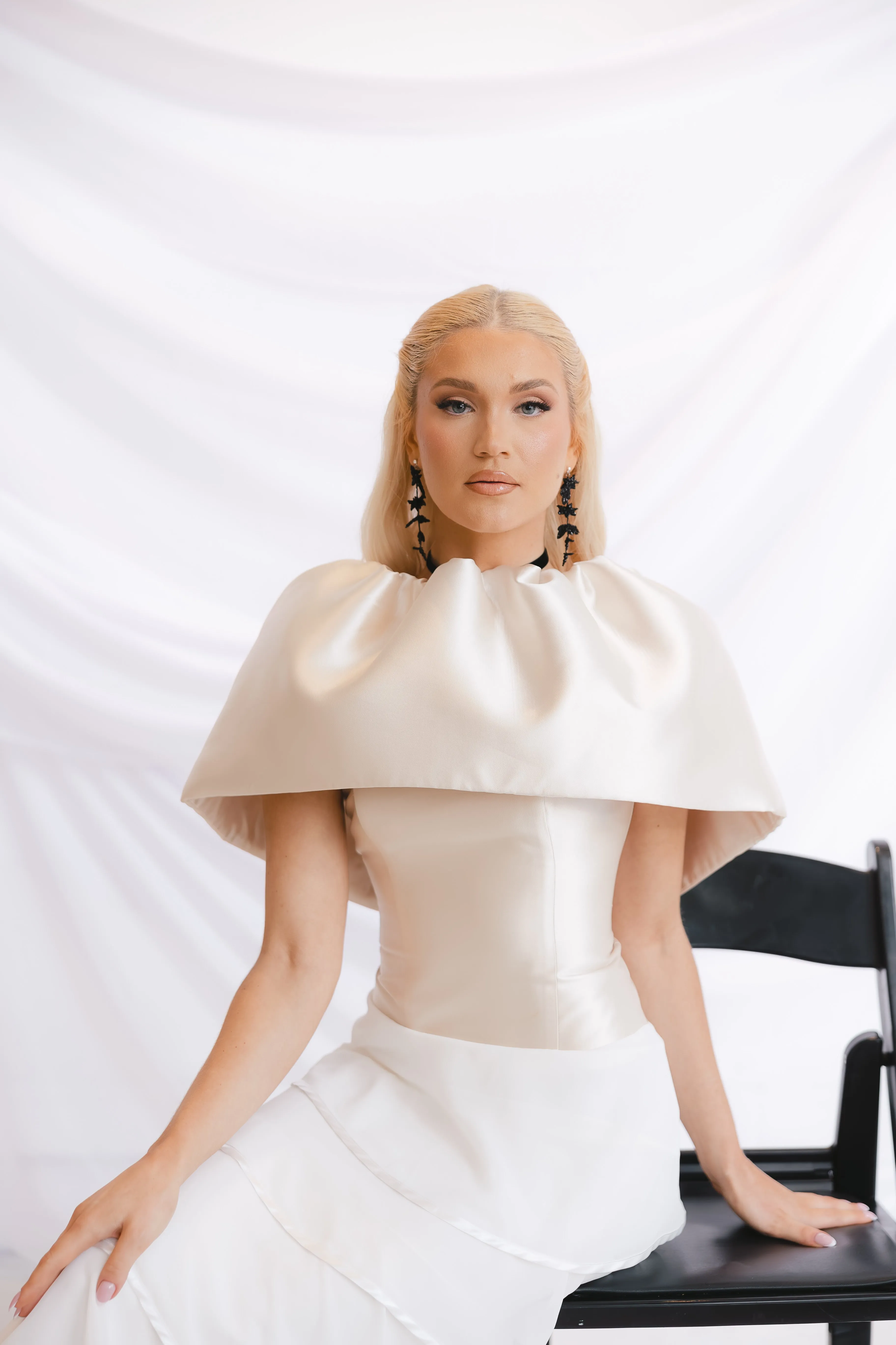 Fleur gold ruffle dress