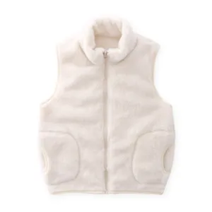 Fluffy Gilet Body Warmer - White/Cream