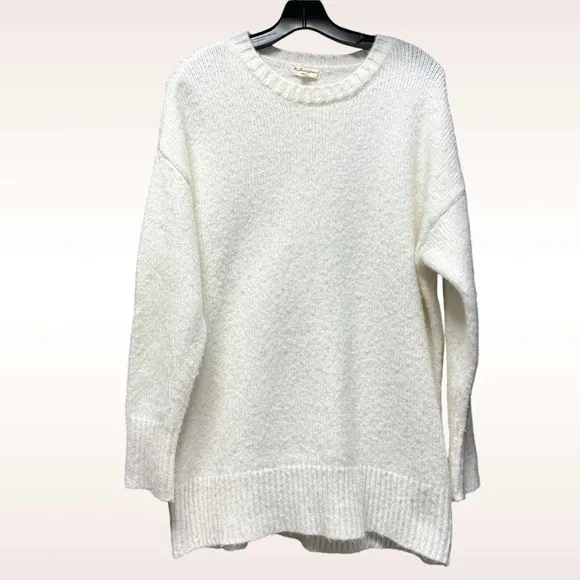 For Love &amp; Lemons Ivory Knitz Oversized Cozy Crewneck Pullover Sweater Size XS