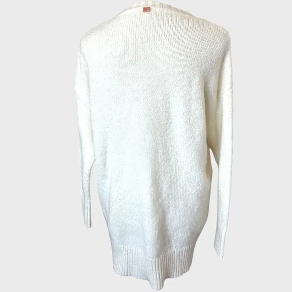 For Love &amp; Lemons Ivory Knitz Oversized Cozy Crewneck Pullover Sweater Size XS