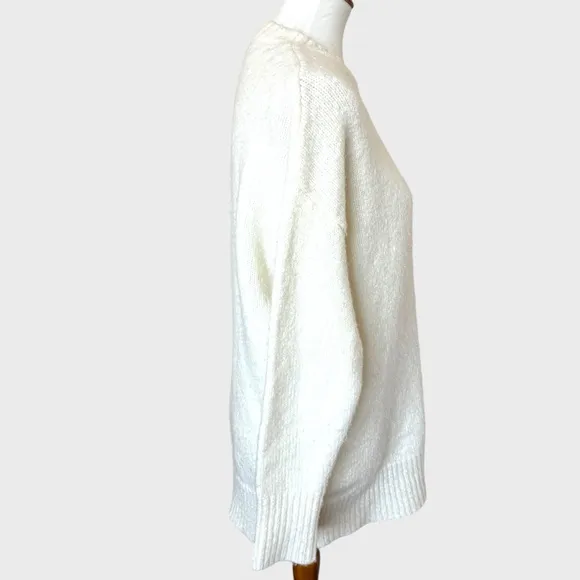 For Love &amp; Lemons Ivory Knitz Oversized Cozy Crewneck Pullover Sweater Size XS