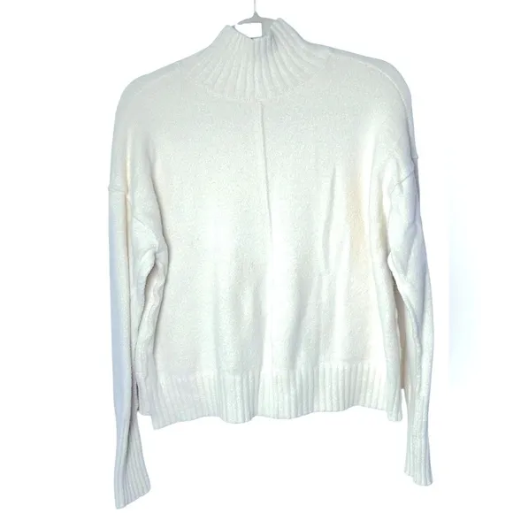 Free People Women's Mock Neck Long Sleeve Super Soft Sweater Size XS Ivory