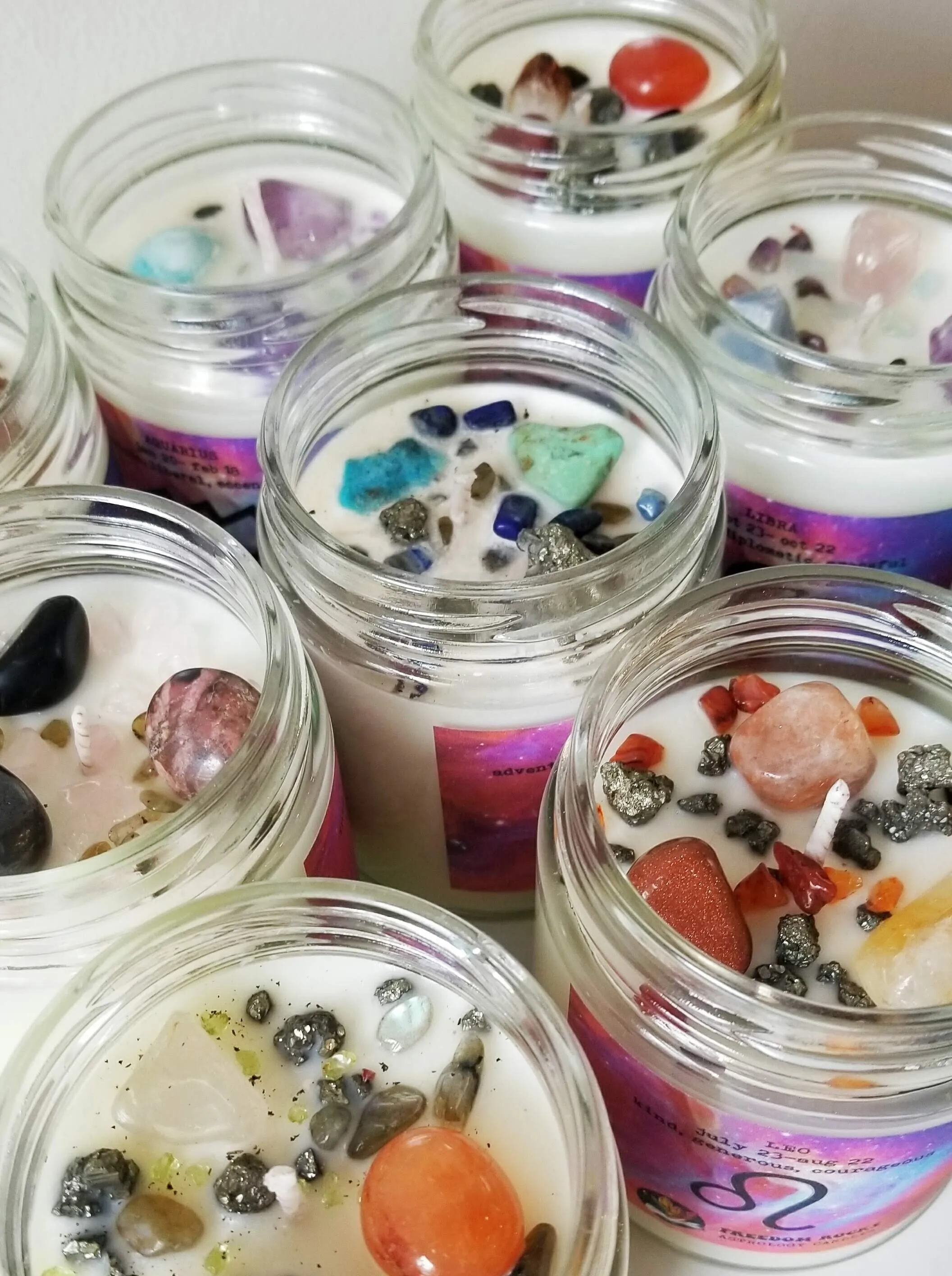 Freedom Rocks Crystal Zodiac Candles